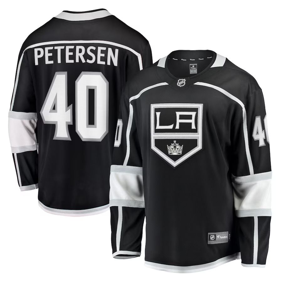 Men Los Angeles Kings 40 Cal Petersen Fanatics Branded Black Home Breakaway Player NHL Jersey